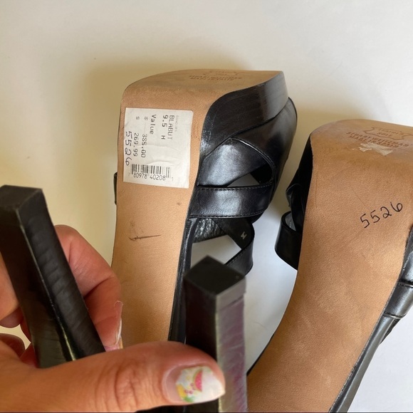 Stuart Weitzman Black Strap Platform High Heels - Picture 13 of 13